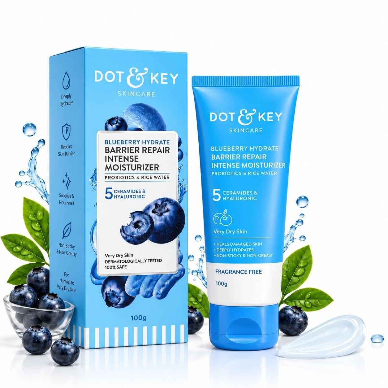 DOT & KEY Blueberry Hydrate Barrier Repair Intense Moisturizer 100g